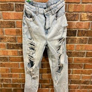 American Eagle Outfitters Light Blue Distressed Boyfriend Jeans